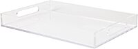 Martha Stewart Brody Acrylic Letter Tray, Letter Organizer Desk Tray, File Organizer Tray for Magazines, Folders, Notebooks, Desk Accessories, 12.75" x 8.75", Clear