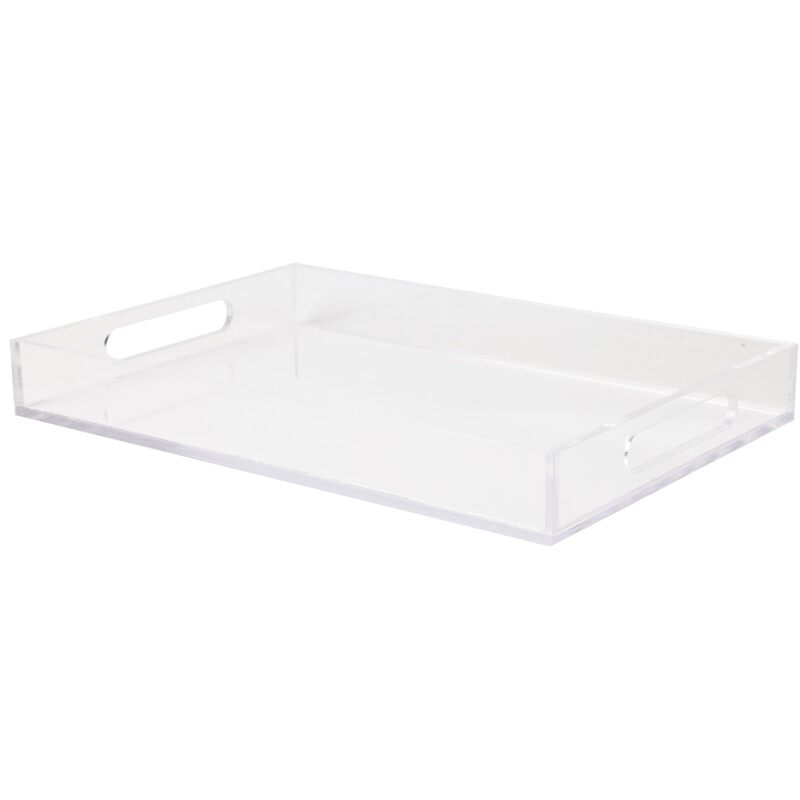 Martha Stewart Brody Acrylic Letter Tray, Letter Organizer Desk Tray, File Organizer Tray for Magazines, Folders, Notebooks, Desk Accessories, 12.75" x 8.75", Clear