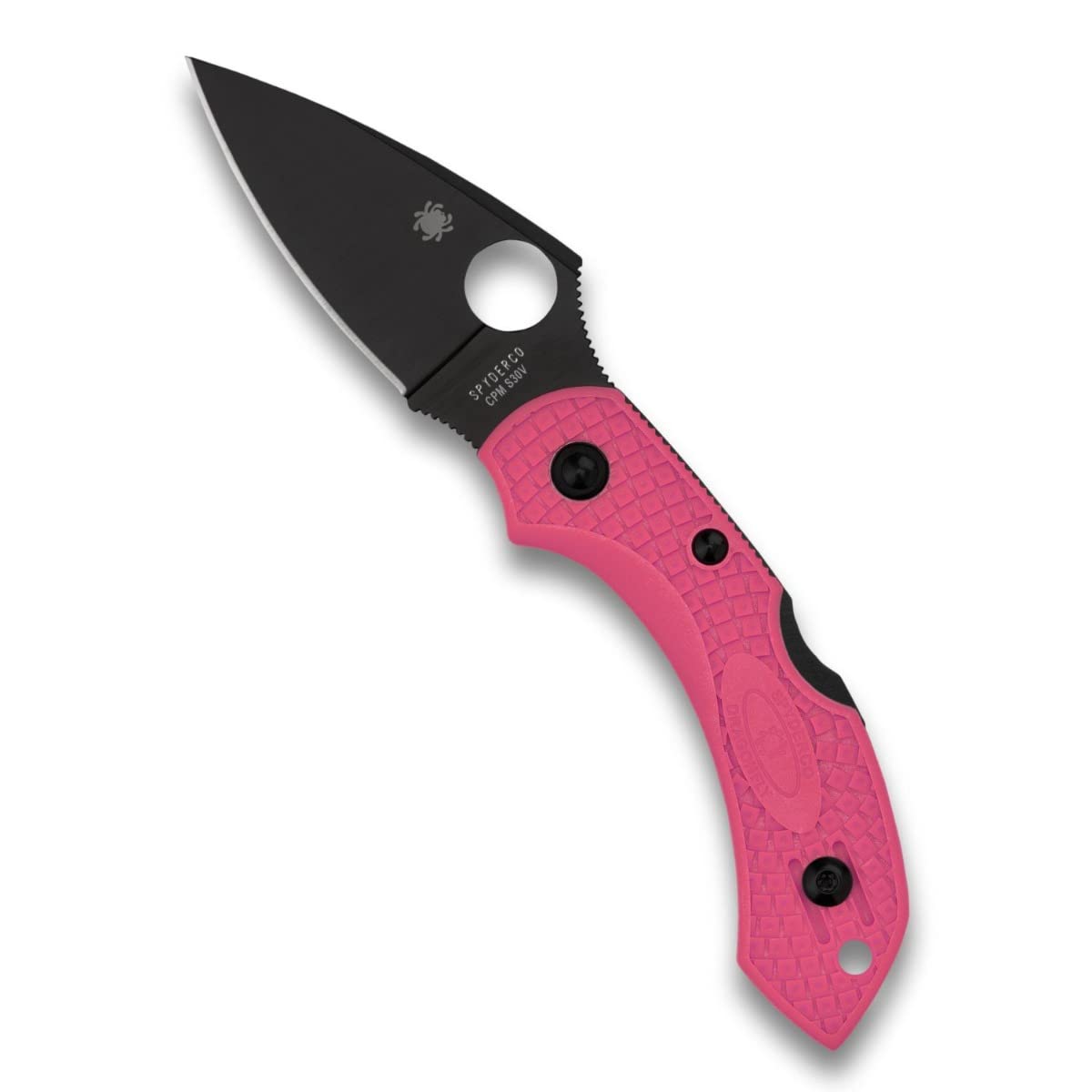 Spyderco Dragonfly 2 Lightweight EDC Folding Pocket Knife with 2.30" Black Steel Blade and Pink FRN Handle