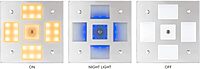 Sea-Dog Square LED Mirror Light w/On/Off Dimmer - White & Blue
