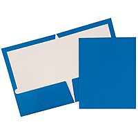 JAM PAPER Laminated Two-Pocket Glossy Presentation Folders - Letter Size