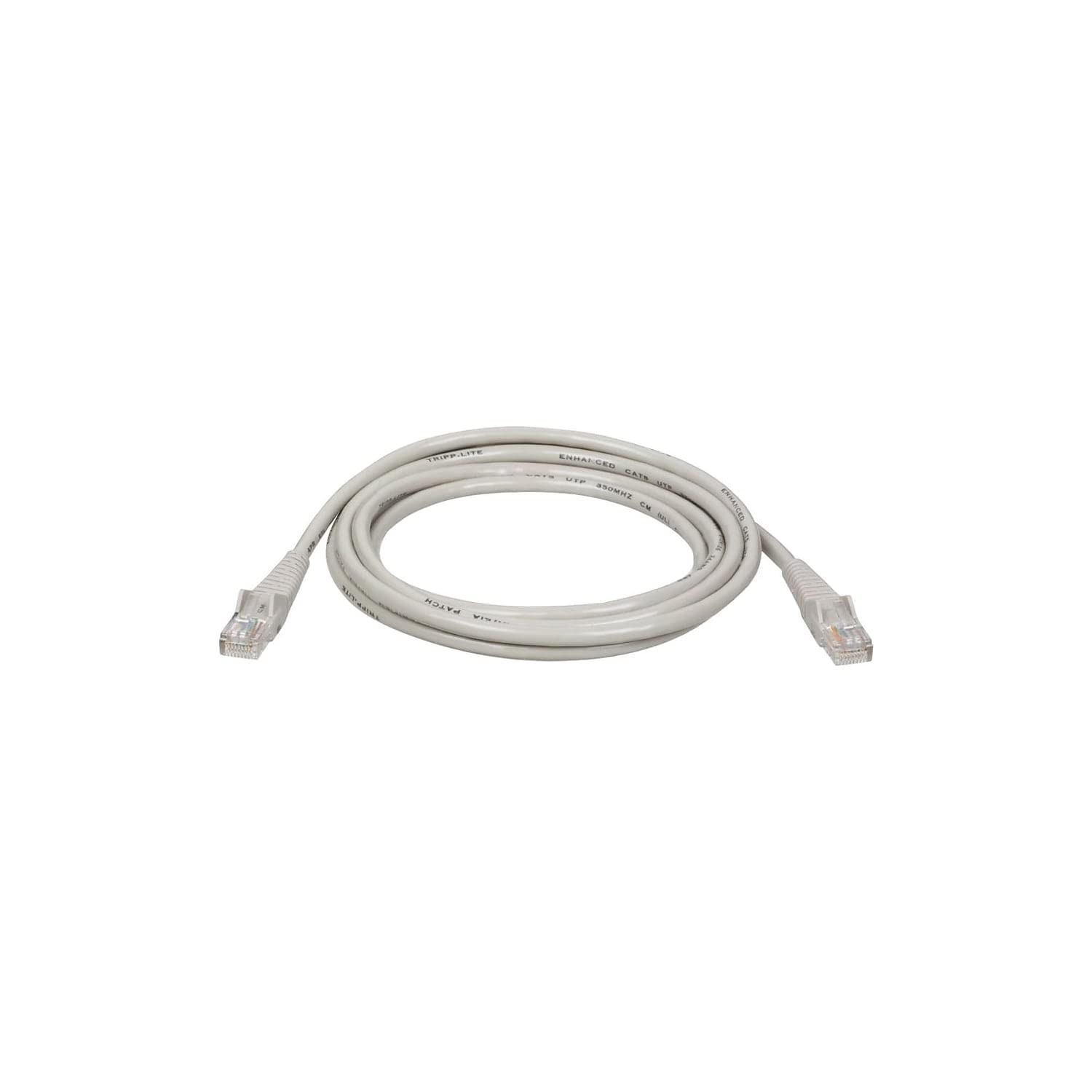 Eaton Tripp Lite Series Cat5e 350 MHz Snagless Molded (UTP) Ethernet Cable (RJ45 M/M), PoE - Gray
