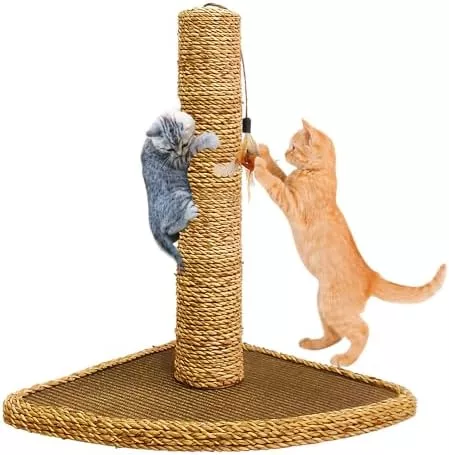Natural Sisal Cat Scratching Post with Corner Base