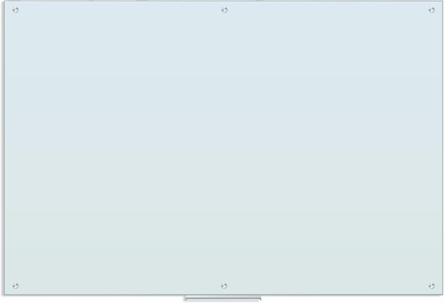 U BRANDS Magnetic Glass Dry Erase Board, White Frosted Surface, Frameless