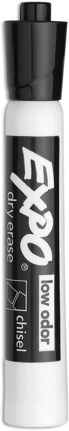 EXPO Dry Erase Markers Chisel Tip Black Low-Odor Perfect for Whiteboards Non-Porous Surfaces & Home Offices (Pack of 1 36