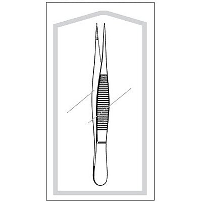 Econo Sterile™ Splinter Forceps Straight Fine Pointed Serrated Tips 4-1/2 Inch Sterile (EA)