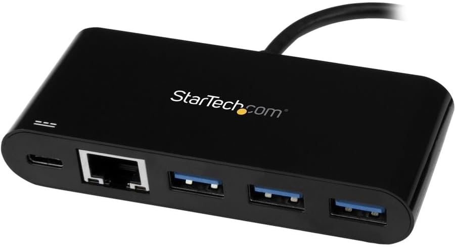 StarTech.com USB C to Ethernet Adapter - 3 Port - with Power Delivery (USB PD) - Power Pass Through Charging