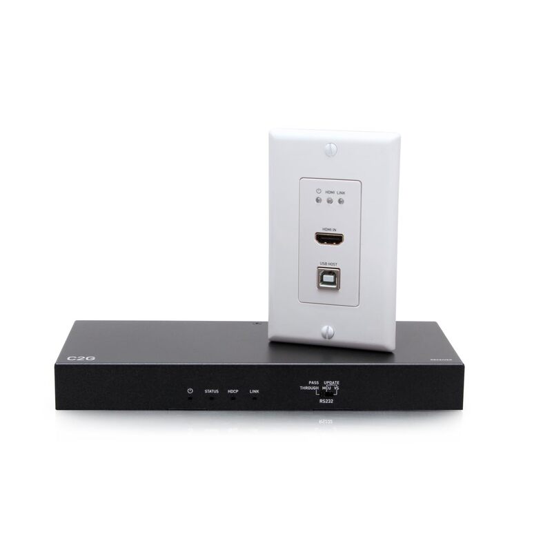C2G HDMI HDBASET + USB-B to A and RS232 Over CAT Extender Single Gang Wall Plate