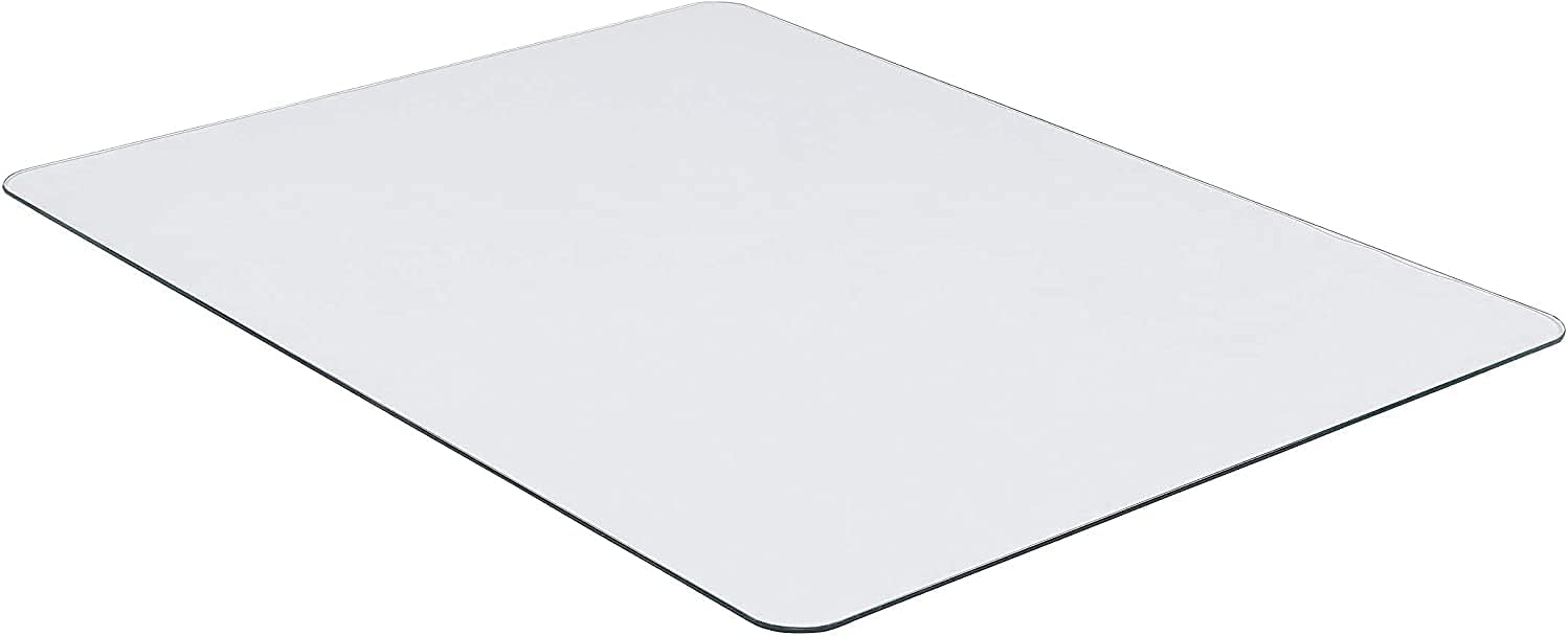 LORELL Tempered Glass Chairmat, Clear, 0.25" Thick, Rectangular
