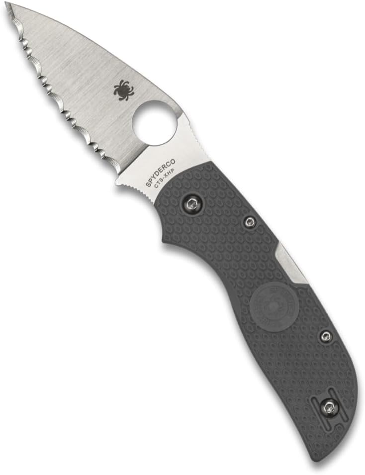 Spyderco Chaparral Folding Utility Pocket Knife with 2.8 Inch CTS XHP Stainless Steel Blade and Gray FRN Handle