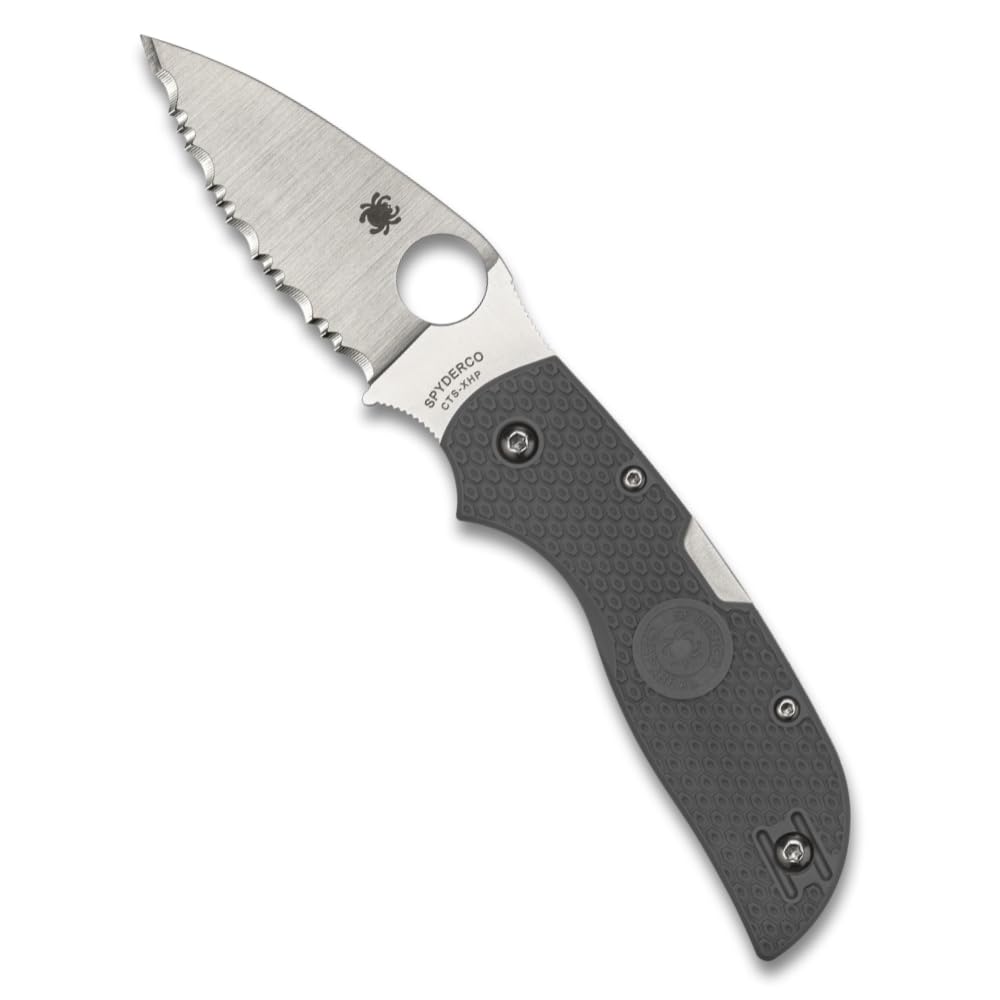 Spyderco Chaparral Folding Utility Pocket Knife with 2.8 Inch CTS XHP Stainless Steel Blade and Gray FRN Handle