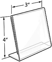 Azar Displays Acrylic L-Shaped Sign Holders, Clear - Pack of 10
