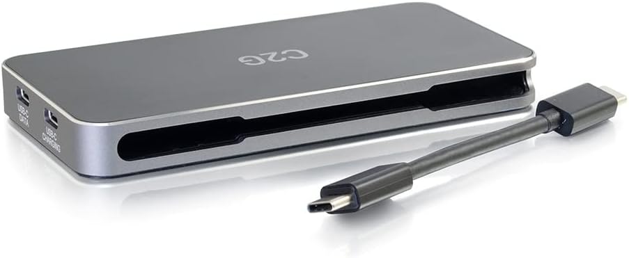 C2G USB-C 7-in-1 Dual Display MST Docking Station with HDMI, DisplayPort, VGA and Power Delivery up to 100W - 4K 30Hz