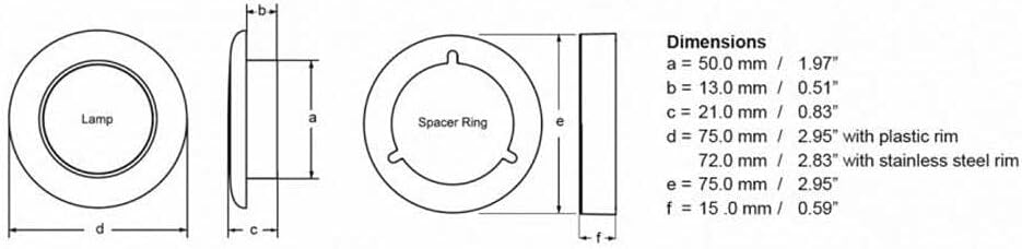 Hella Marine Polished Stainless Steel Rim LED Courtesy Lamp - Blue