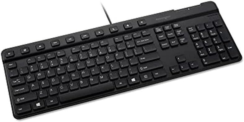 Kensington Simple Solutions Wired Keyboard with Smart Card Reader (CAC) (K55115US),Black
