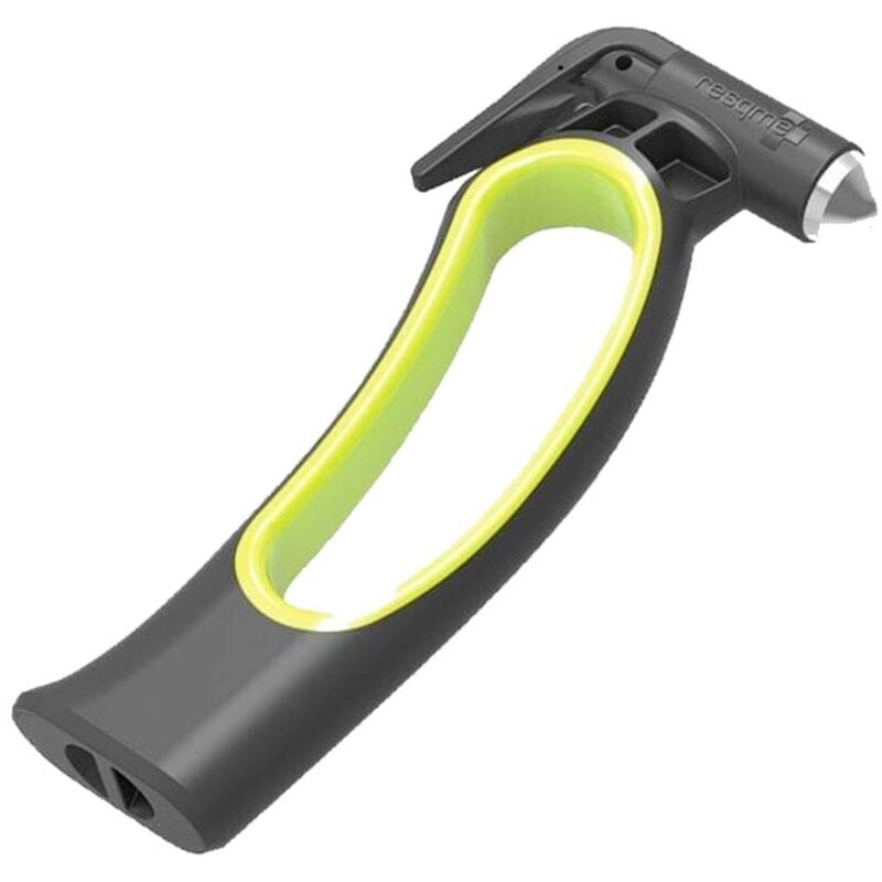 Resqhammer, Ultimate Safety Hammer, Seat Belt Cutter and Window Breaker, Emergency Family Car Escape Tool, Portable and Compact, Yellow Yellow Neon