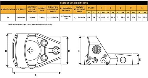 SIG SAUER ROMEO1 1x30mm Miniature Open Reflex Red-Dot Sight