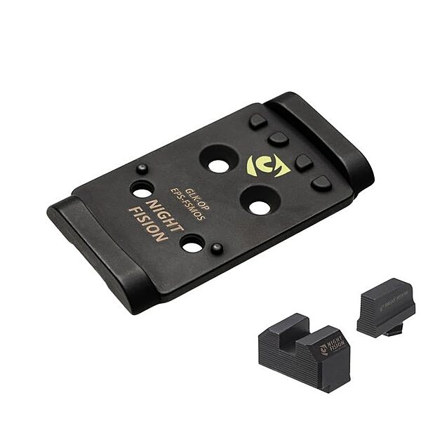 NIGHT FISION Optic Plate and Co-Witness Sight Set Compatible with Holosun EPS to Glock 17/19 MOS