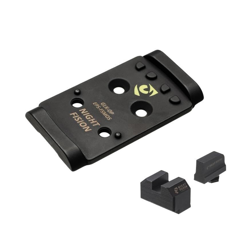 NIGHT FISION Optic Plate and Co-Witness Sight Set Compatible with Holosun EPS to Glock 17/19 MOS