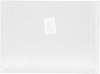 JAM PAPER Plastic Booklet Envelopes with Hook & Loop Closure - Pack of 12