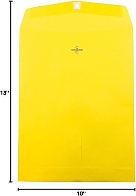 JAM PAPER 10 x 13 Open-End Catalog Envelopes with Clasp Closure