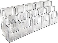 AZAR DISPLAYS 2-Tier Tri-Fold Brochure Counter Display, Clear Acrylic