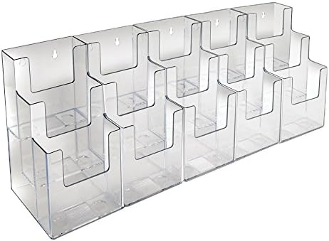AZAR DISPLAYS 2-Tier Tri-Fold Brochure Counter Display, Clear Acrylic
