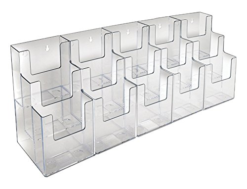 AZAR DISPLAYS 2-Tier Tri-Fold Brochure Counter Display, Clear Acrylic