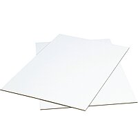 Aviditi Corrugated Cardboard Sheets, 48" x 96", White, Pack of 5