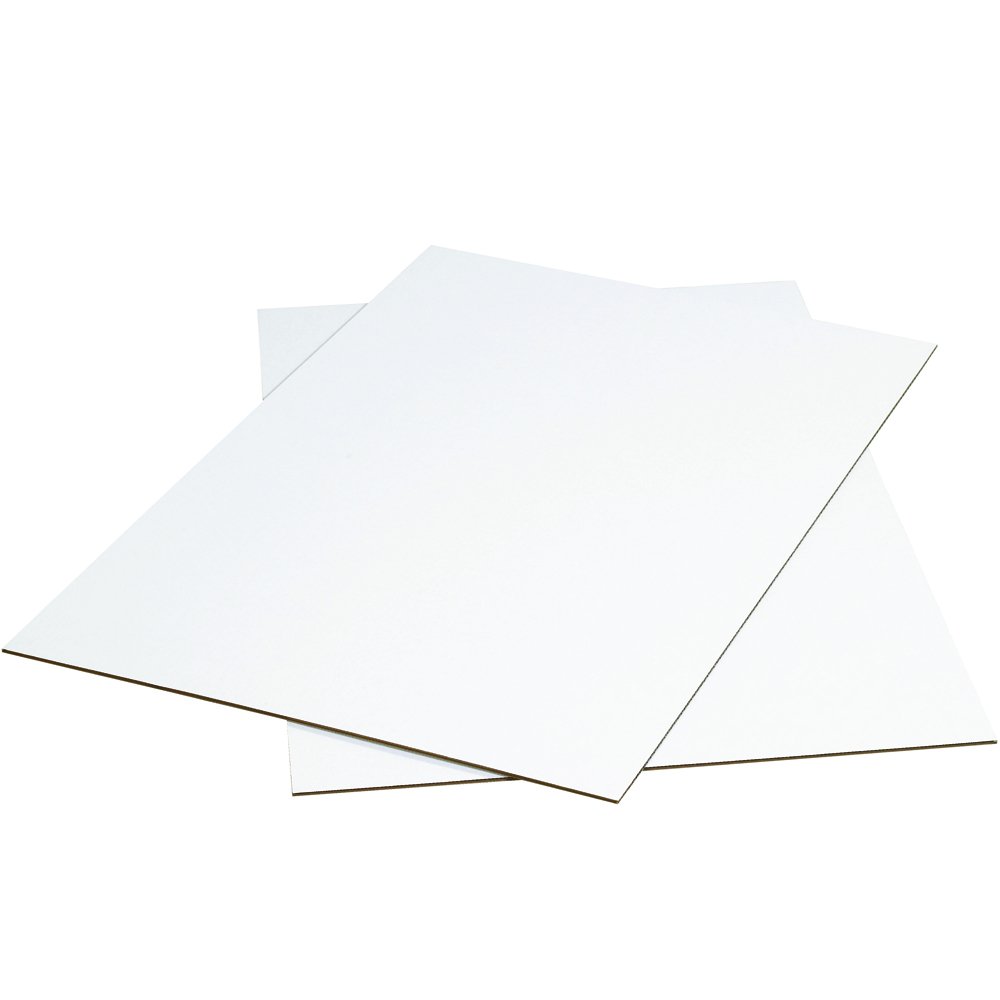 Aviditi Corrugated Cardboard Sheets, 48" x 96", White, Pack of 5