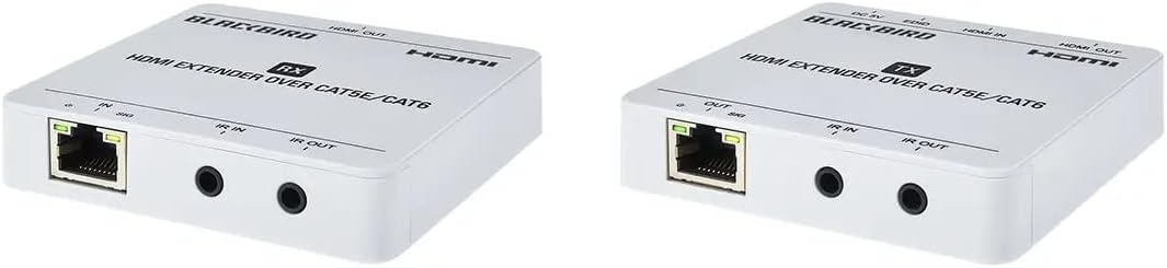 Monoprice 4K HDMI Extender Over Ethernet - CAT5e/6/7, 70 Meters (229 Feet) Power Over Cable (PoC) HDMI Loop Out, Smart EDID