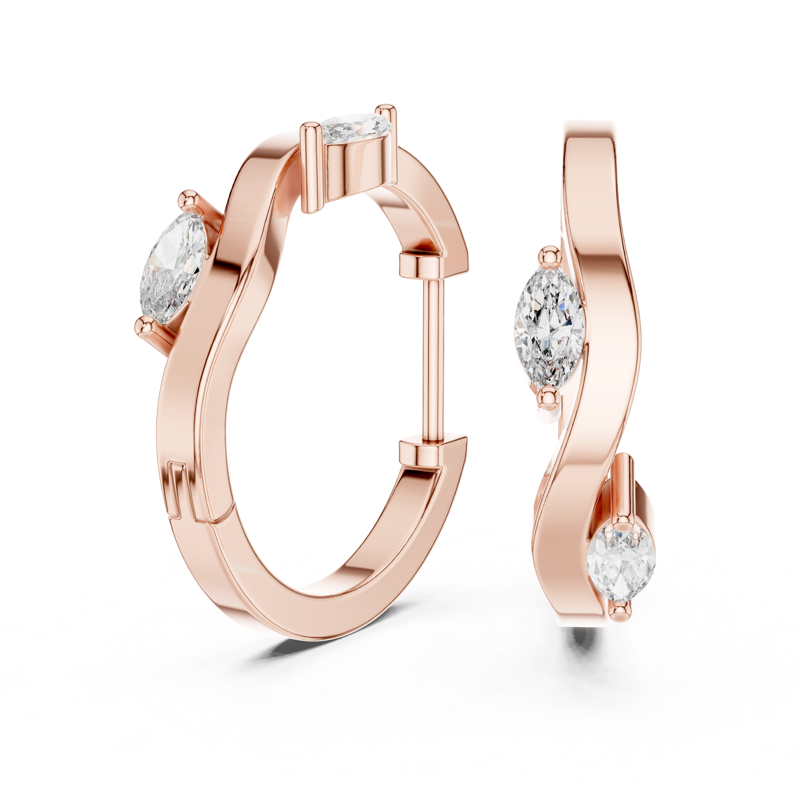 The twist Marquise hoop