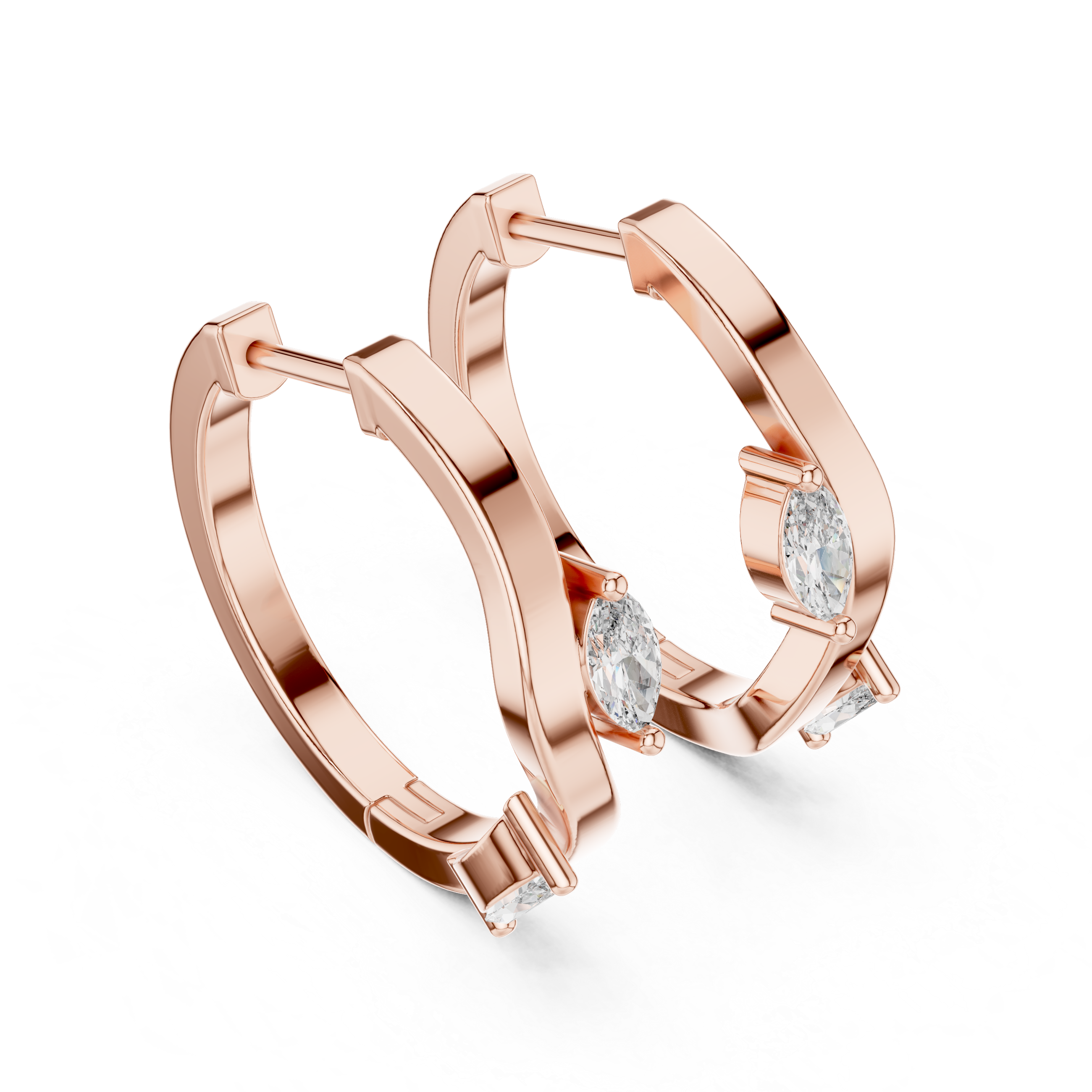 The twist Marquise hoop