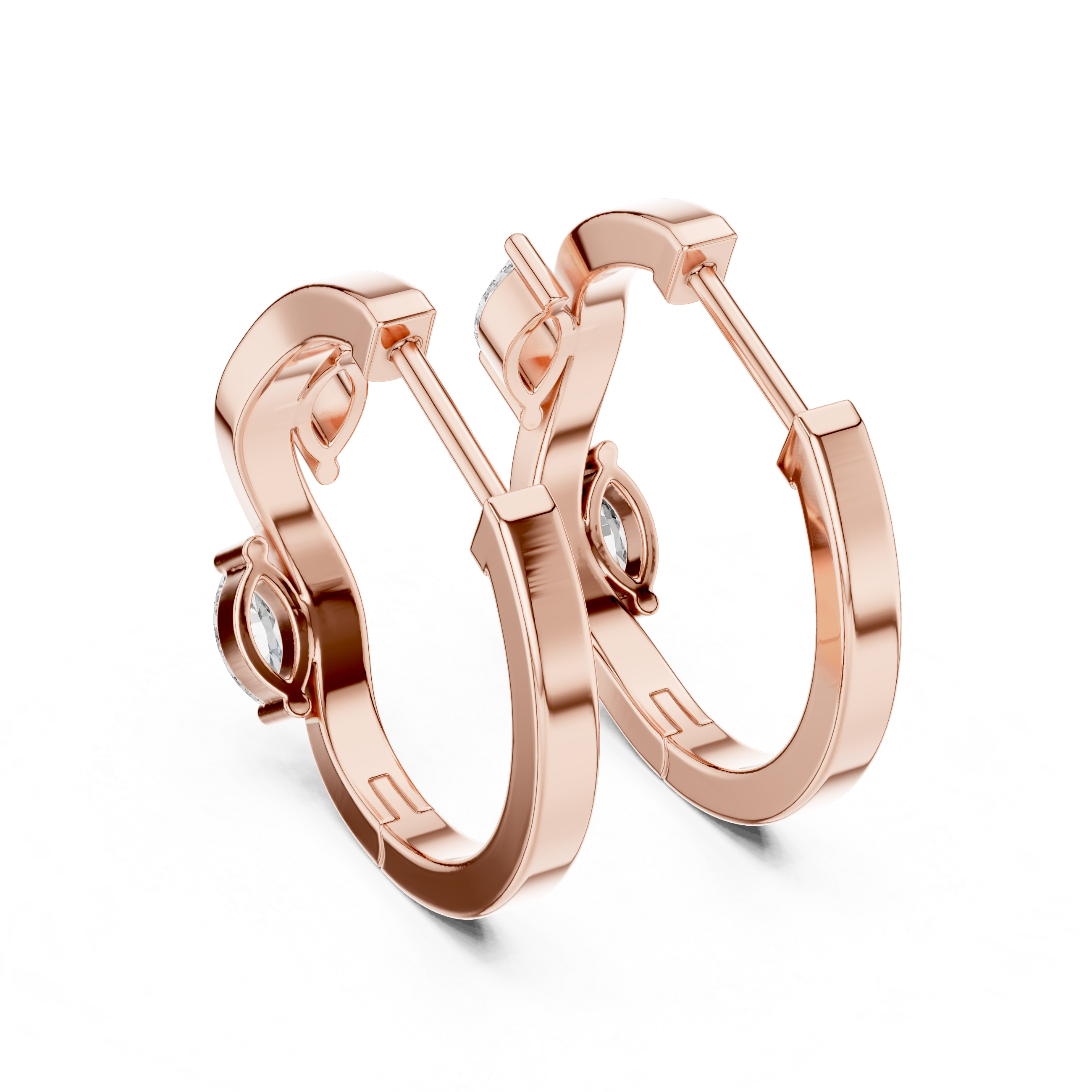 The twist Marquise hoop