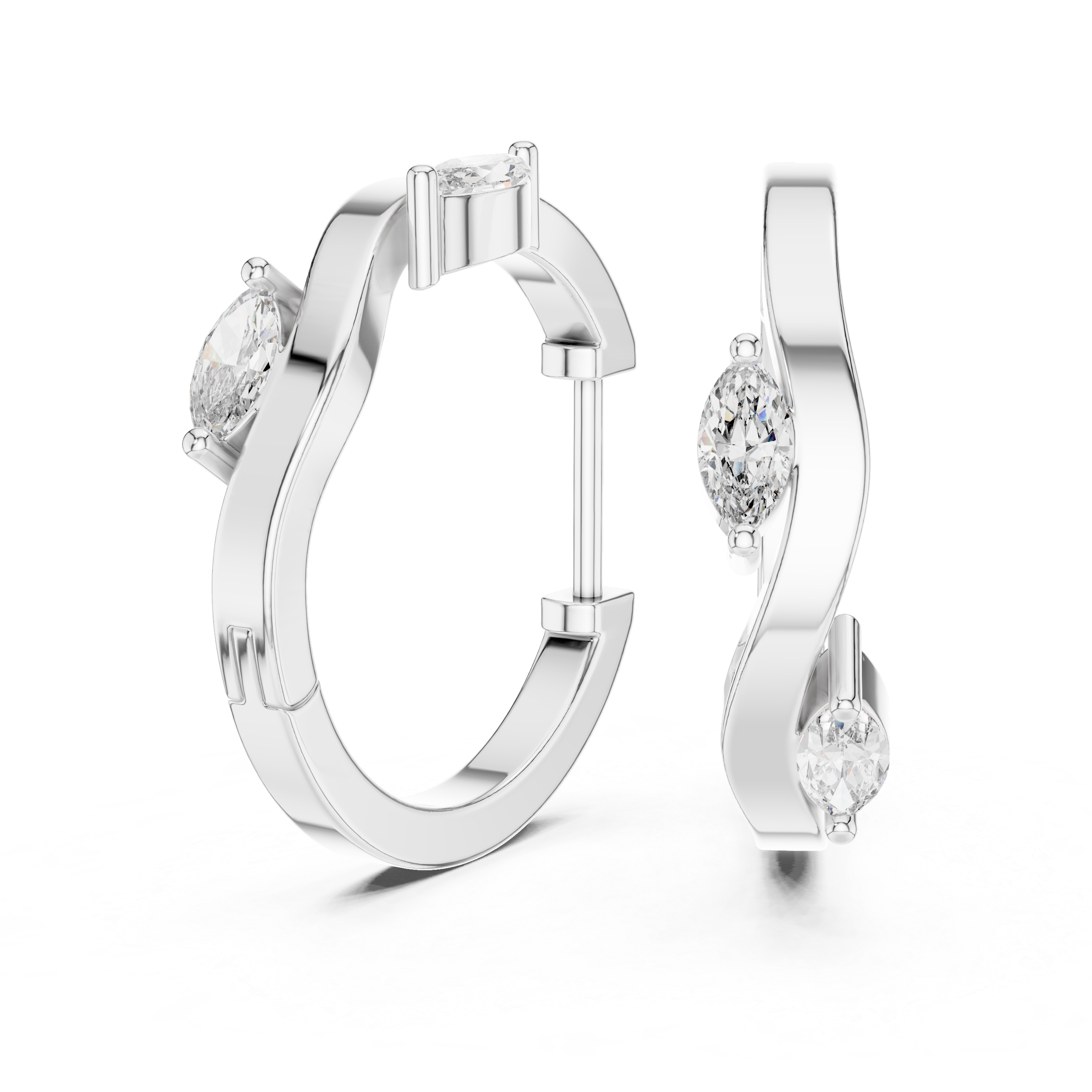 The twist Marquise hoop