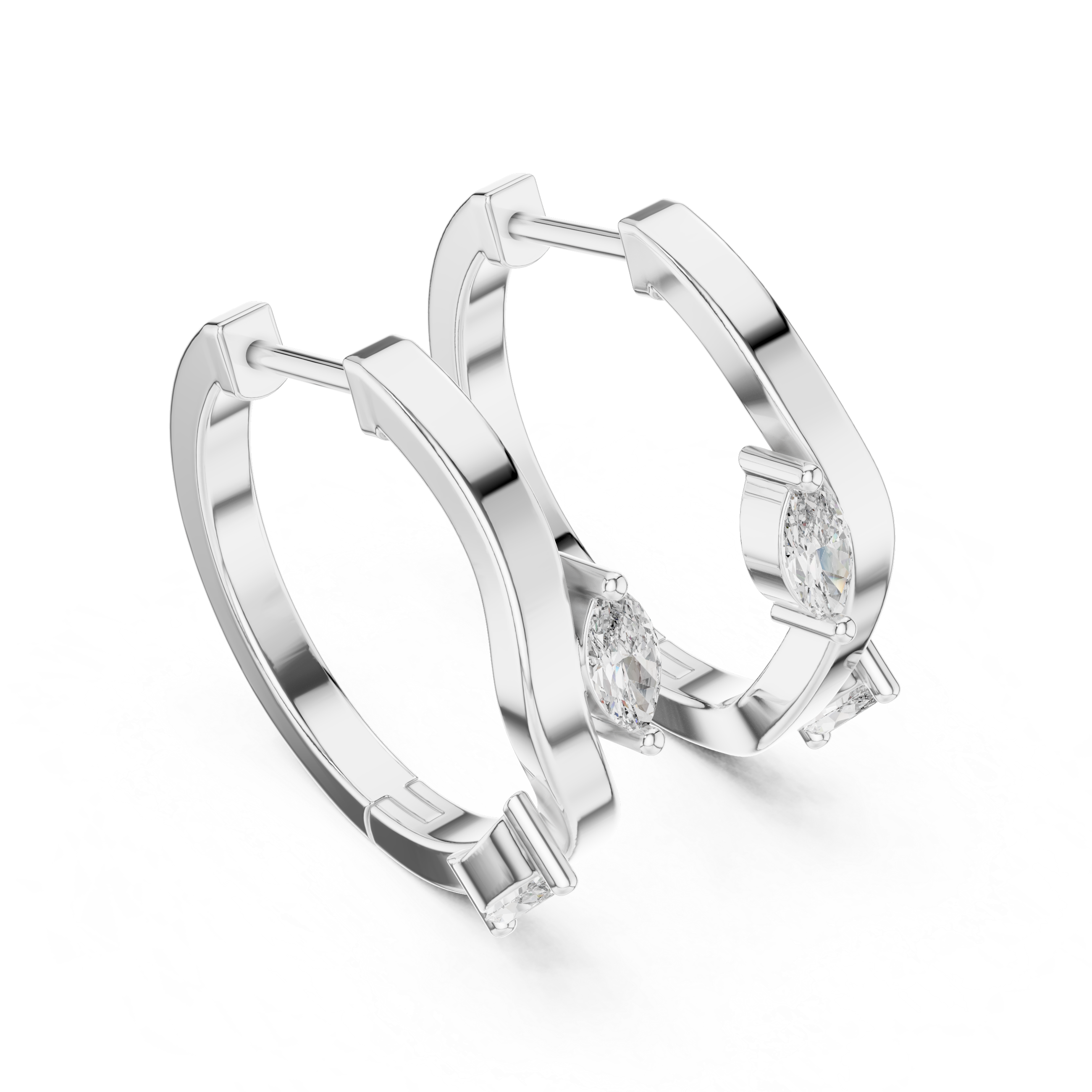 The twist Marquise hoop