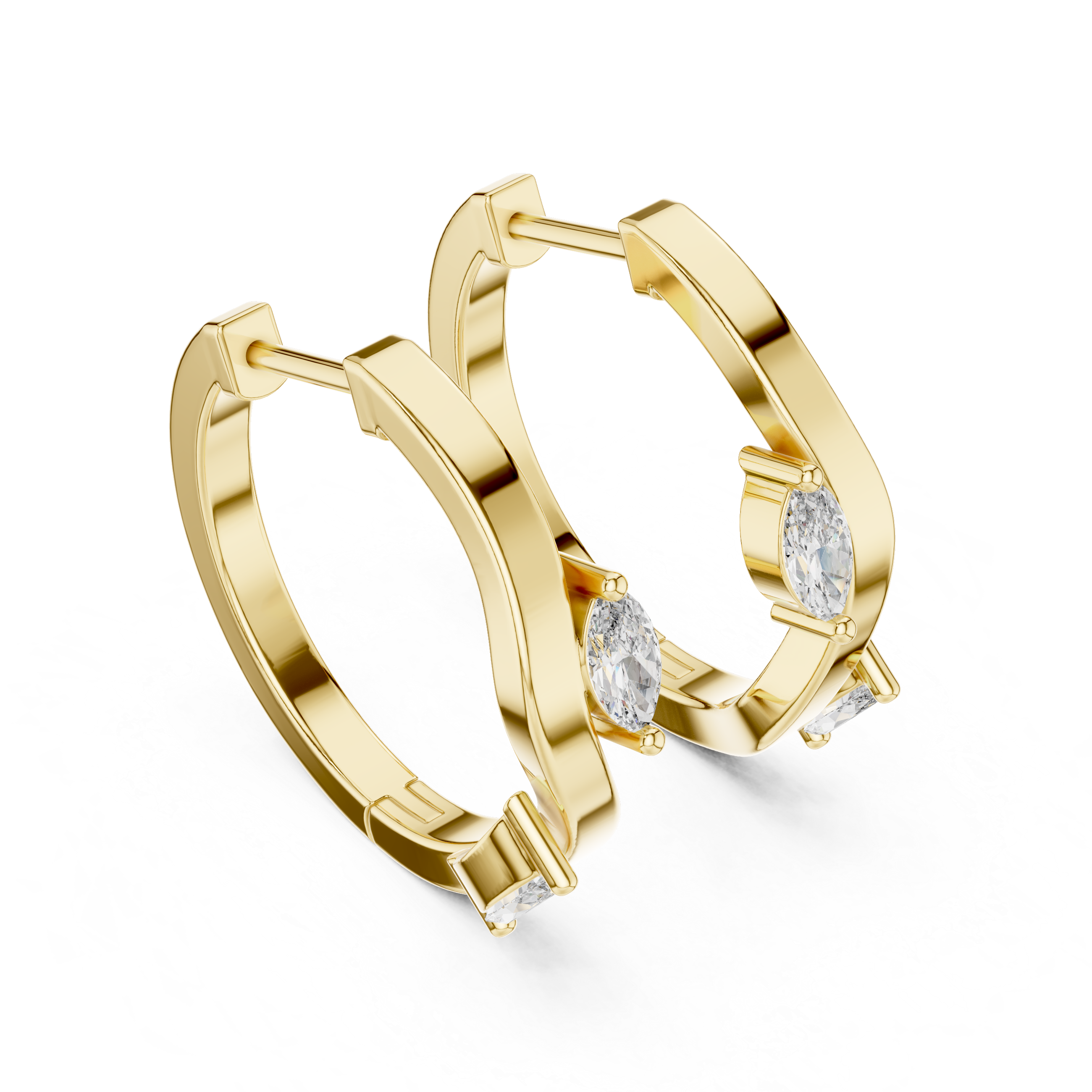 The twist Marquise hoop