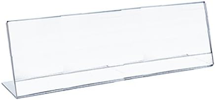Azar Displays Acrylic L-Shaped Sign Holders, Clear - Pack of 10