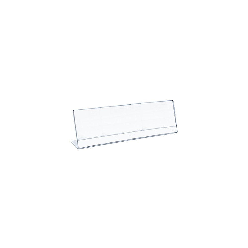 Azar Displays Acrylic L-Shaped Sign Holders, Clear - Pack of 10