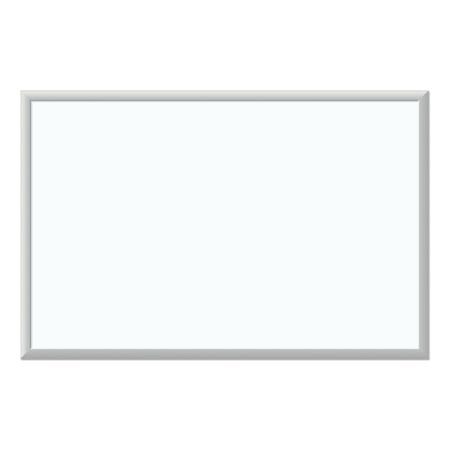 U BRANDS Melamine Non-Magnetic Dry-Erase Board, Silver Aluminum Frame