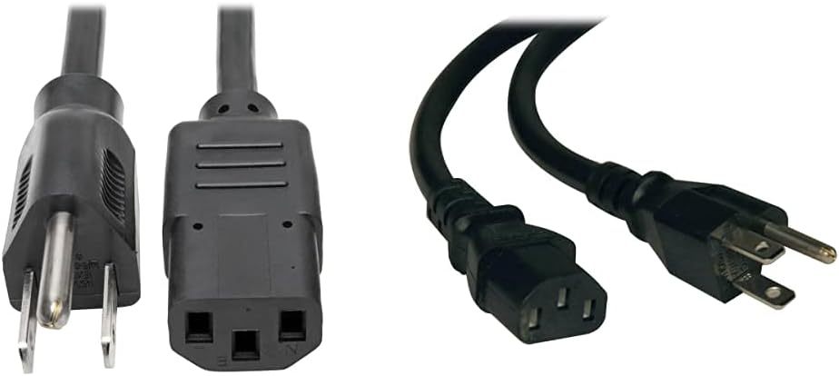 Tripp Lite NEMA 5-15P To IEC-320-C13 Heavy-Duty Computer Power Cord, 3ft, P007-003