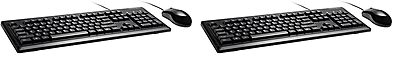 Kensington Mouse-in-a-Box and Keyboard Wired USB Desktop Set (K72436AM), Black (Pack of 2) Full Size (Pack of 2)