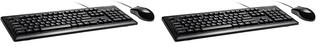 Kensington Mouse-in-a-Box and Keyboard Wired USB Desktop Set (K72436AM), Black (Pack of 2) Full Size (Pack of 2)
