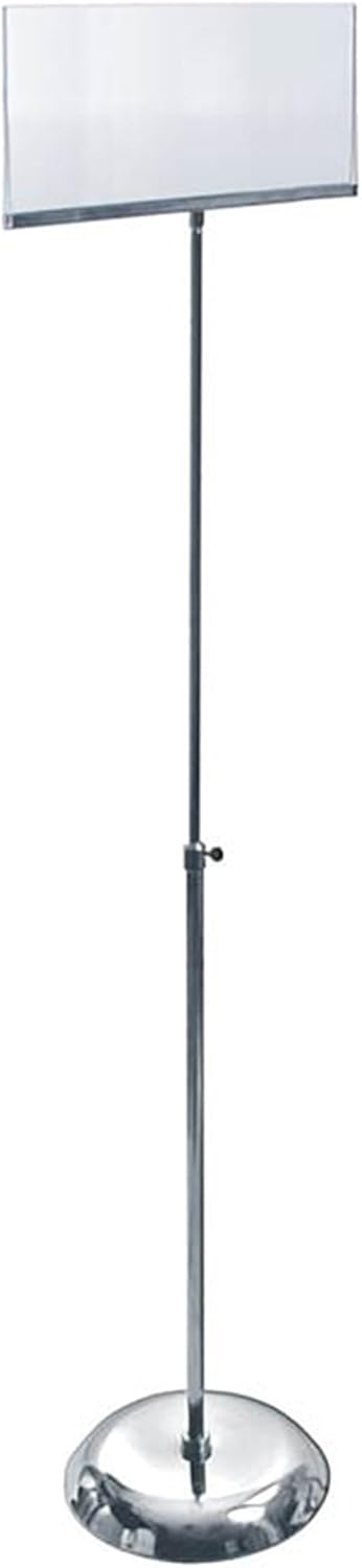 Azar Displays Clear Acrylic Top-Loading Sign Holder with Metal Pedestal Stand