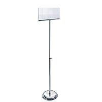 Azar Displays Clear Acrylic Top-Loading Sign Holder with Metal Pedestal Stand