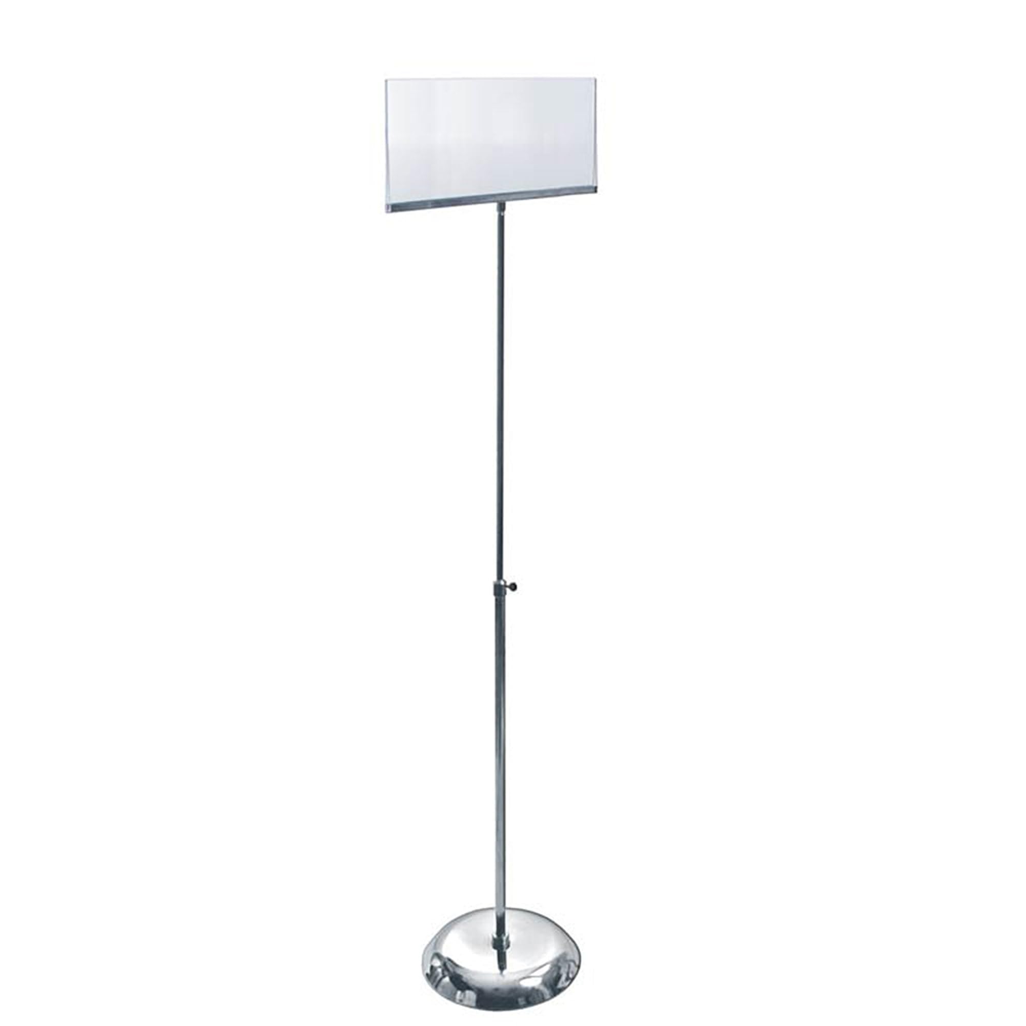 Azar Displays Clear Acrylic Top-Loading Sign Holder with Metal Pedestal Stand