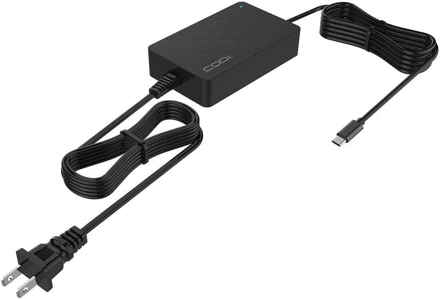 CODi 90W USB-C AC Power Adapter - Over current protection, short circuit protection, internal over-heat shutdown
