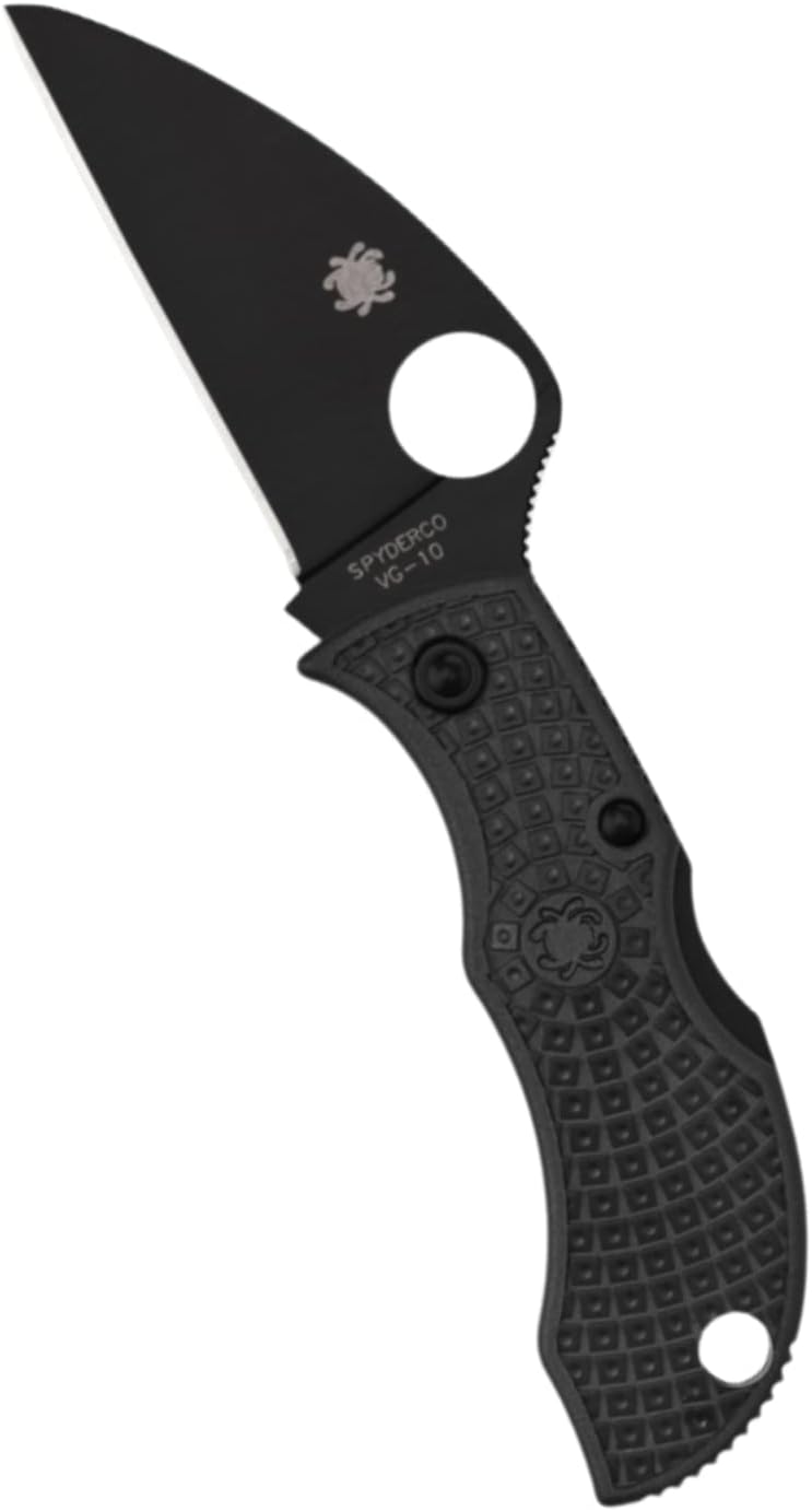 Spyderco Manbug Wharncliffe Folding Pocket Knife with 1.9" VG-10 Steel Blade and FRN Handle - PlainEdge - MBKWPBK