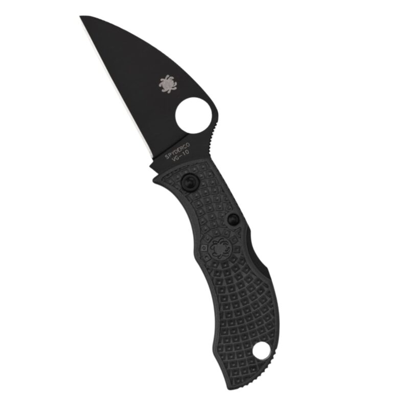 Spyderco Manbug Wharncliffe Folding Pocket Knife with 1.9" VG-10 Steel Blade and FRN Handle - PlainEdge - MBKWPBK