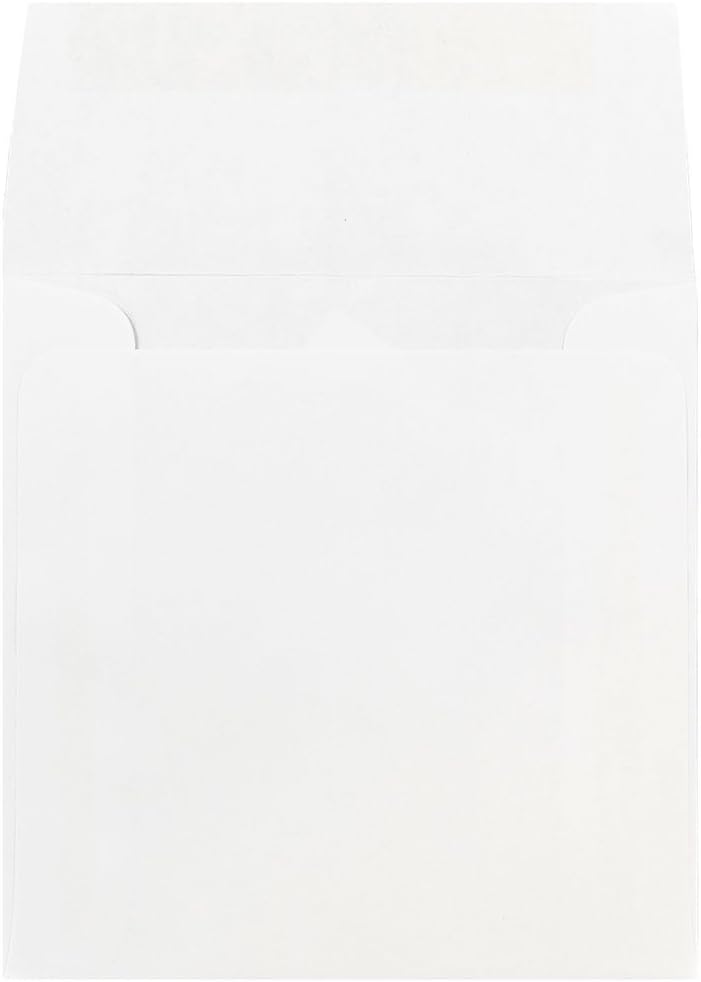 JAM PAPER Square Invitation Envelopes - White - Gummed Seal - 25/Pack